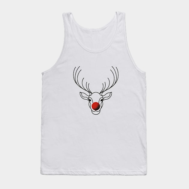 Rudolph - Minimal Retro Tank Top by Retro Travel Design